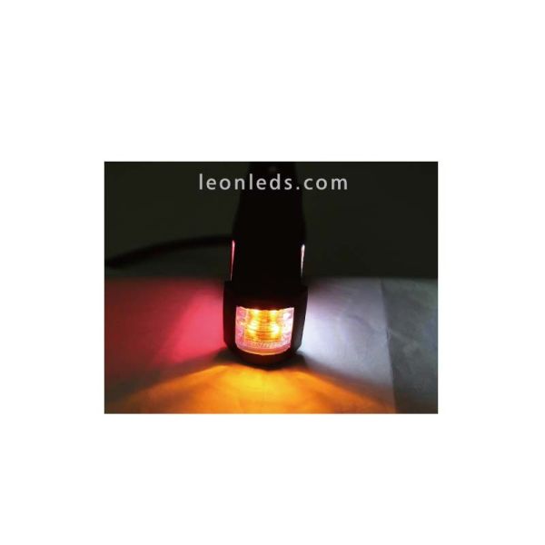 Cuerno LED 3 funciones luz ambar blanca y roja para camiones con tulipa trasnparente incolora | LeonLeds Iluminación