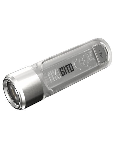 Linterna LED ultra ligera de mano TIKI GITD GREEN, brilla en la oscuridad 300Lm y alcance 71m IP66