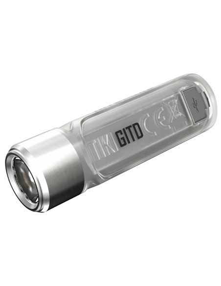 Lanterna de mão LED ultraleve TIKI GITD GREEN, brilha no escuro, 300 lm, alcance de 71 m, IP66