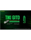 Linterna LED ultra ligera de mano TIKI GITD GREEN, brilla en la oscuridad 300Lm y alcance 71m IP66