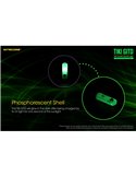 Linterna LED ultra ligera de mano TIKI GITD GREEN, brilla en la oscuridad 300Lm y alcance 71m IP66