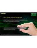 Linterna LED ultra ligera de mano TIKI GITD GREEN, brilla en la oscuridad 300Lm y alcance 71m IP66