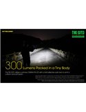 Linterna LED ultra ligera de mano TIKI GITD GREEN, brilla en la oscuridad 300Lm y alcance 71m IP66