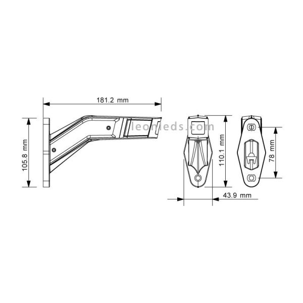Cuerno LED 3 funciones luz ambar blanca y roja para camiones con tulipa trasnparente incolora | LeonLeds Iluminación