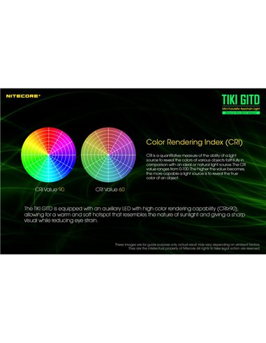 Linterna LED ultra ligera de mano TIKI GITD GREEN, brilla en la oscuridad 300Lm y alcance 71m IP66