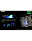Linterna LED ultra ligera de mano TIKI GITD GREEN, brilla en la oscuridad 300Lm y alcance 71m IP66