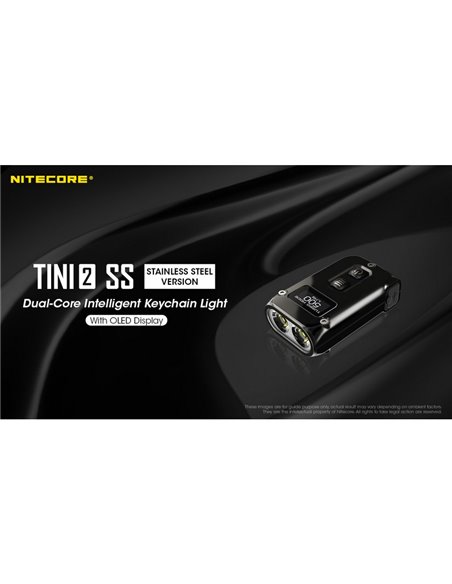 Linterna de mano Tini2 SS compacta y resistente, accesorio llavero 500Lm y 89m alcance, recargable USB-C Negra