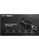 Linterna de mano Tini2 SS compacta y resistente, accesorio llavero 500Lm y 89m alcance, recargable USB-C Negra