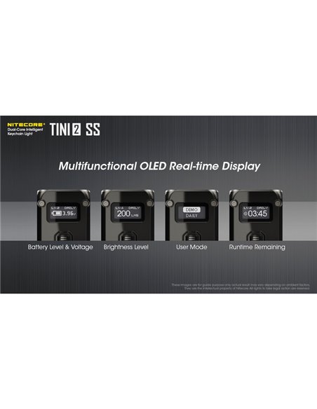 Lanterna de chaveiro compacta e resistente Tini2 SS, 500 lm, alcance de 89 m, recarregável via USB-C, preta