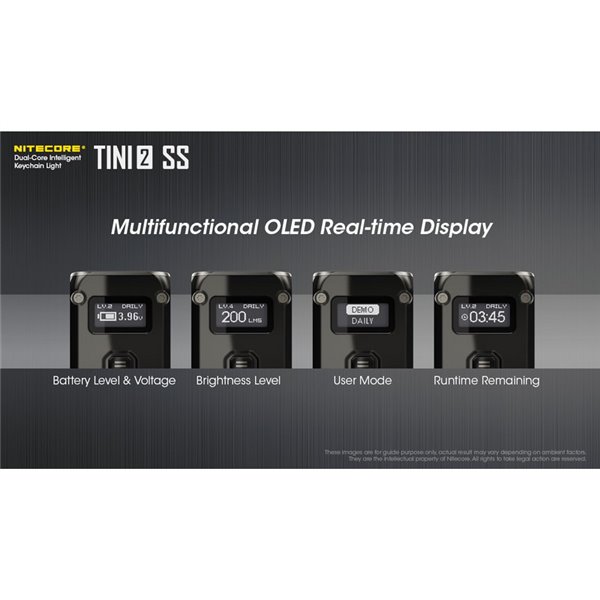 Lanterna de chaveiro compacta e resistente Tini2 SS, 500 lm, alcance de 89 m, recarregável via USB-C, preta