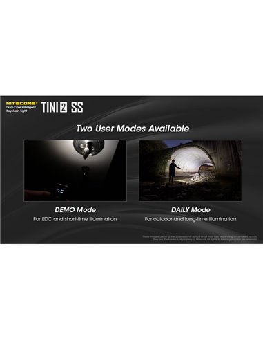 Linterna de mano Tini2 SS compacta y resistente, accesorio llavero 500Lm y 89m alcance, recargable USB-C Negra