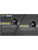 Linterna de mano Tini2 SS compacta y resistente, accesorio llavero 500Lm y 89m alcance, recargable USB-C Negra