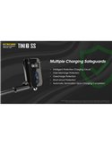 Linterna de mano Tini2 SS compacta y resistente, accesorio llavero 500Lm y 89m alcance, recargable USB-C Negra