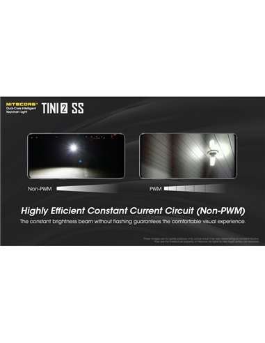 Lanterna de chaveiro compacta e resistente Tini2 SS, 500 lm, alcance de 89 m, recarregável via USB-C, preta