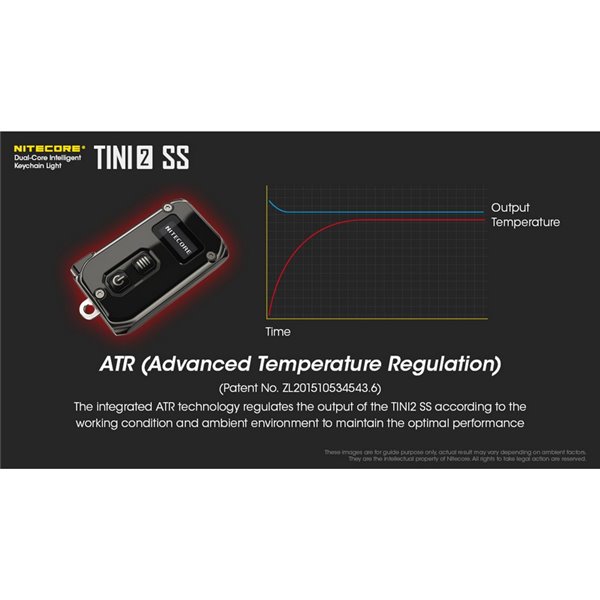 Linterna de mano Tini2 SS compacta y resistente, accesorio llavero 500Lm y 89m alcance, recargable USB-C Negra