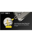 Linterna de mano LED Tini2 SS TI titanio, accesorio llavero 500Lm y 89m alcance, recargable USB-C Gris