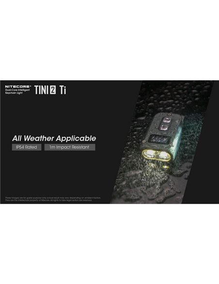 Lanterna de chaveiro LED de titânio Tini2 SS TI, 500 lm, alcance de 89 m, recarregável via USB-C, cinza