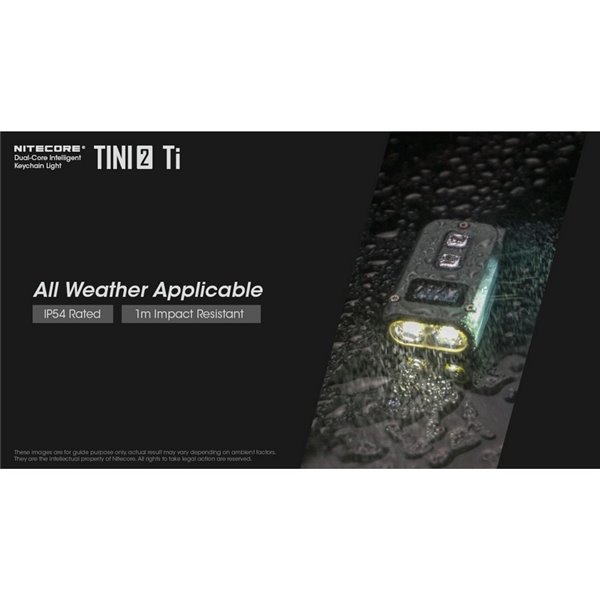 Lanterna de chaveiro LED de titânio Tini2 SS TI, 500 lm, alcance de 89 m, recarregável via USB-C, cinza