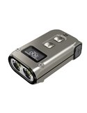 Linterna de mano LED Tini2 SS TI titanio, accesorio llavero 500Lm y 89m alcance, recargable USB-C Gris