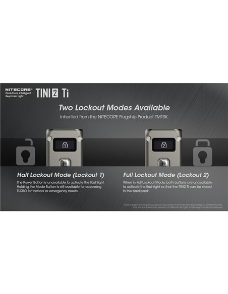 Linterna de mano LED Tini2 SS TI titanio, accesorio llavero 500Lm y 89m alcance, recargable USB-C Gris