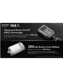 Linterna de mano LED Tini2 SS TI titanio, accesorio llavero 500Lm y 89m alcance, recargable USB-C Gris