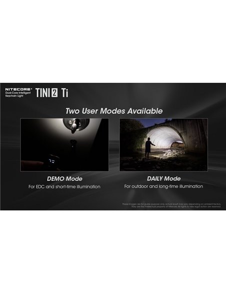 Linterna de mano LED Tini2 SS TI titanio, accesorio llavero 500Lm y 89m alcance, recargable USB-C Gris