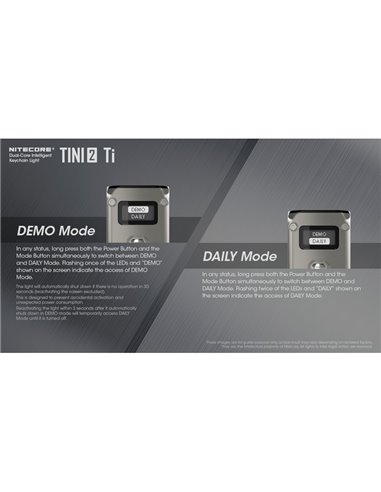 Linterna de mano LED Tini2 SS TI titanio, accesorio llavero 500Lm y 89m alcance, recargable USB-C Gris