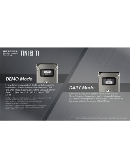 Linterna de mano LED Tini2 SS TI titanio, accesorio llavero 500Lm y 89m alcance, recargable USB-C Gris