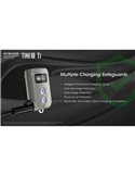 Linterna de mano LED Tini2 SS TI titanio, accesorio llavero 500Lm y 89m alcance, recargable USB-C Gris