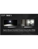 Linterna de mano LED Tini2 SS TI titanio, accesorio llavero 500Lm y 89m alcance, recargable USB-C Gris