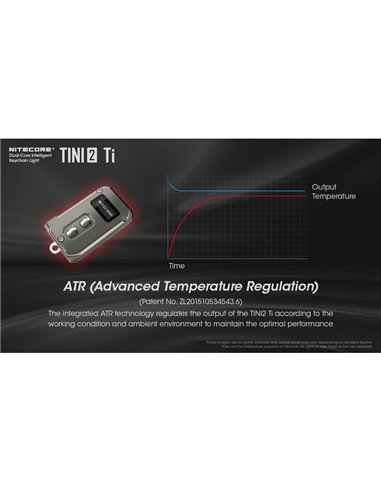 Linterna de mano LED Tini2 SS TI titanio, accesorio llavero 500Lm y 89m alcance, recargable USB-C Gris