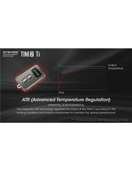 Linterna de mano LED Tini2 SS TI titanio, accesorio llavero 500Lm y 89m alcance, recargable USB-C Gris