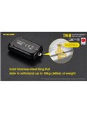 Linterna LED pequeña y ligera TINI2 batería recargable 500Lm, accesorio llavero IP54 Gris