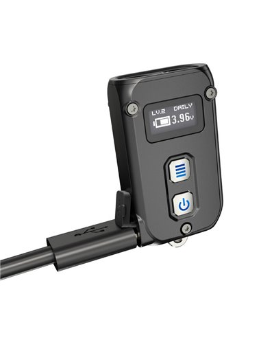 Lampe torche LED TINI2, petite et légère, batterie rechargeable, 500 lm, accessoire porte-clés, IP54, gris