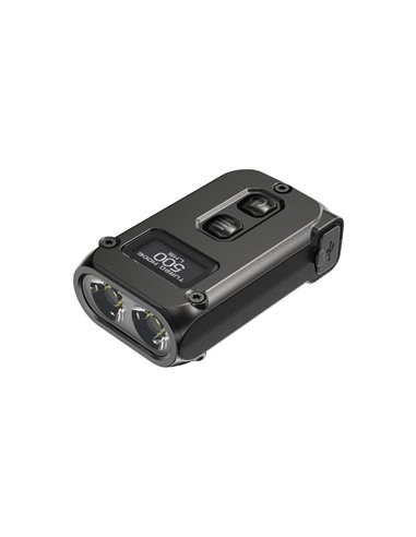 Linterna LED pequeña y ligera TINI2 batería recargable 500Lm, accesorio llavero IP54 Gris