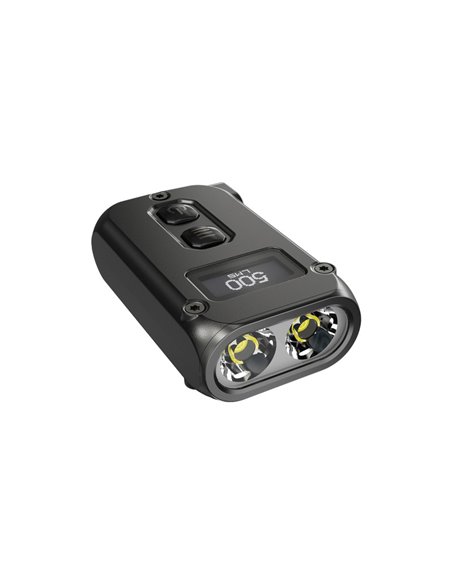 Linterna LED pequeña y ligera TINI2 batería recargable 500Lm, accesorio llavero IP54 Gris