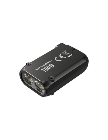 Linterna LED pequeña y ligera TINI2 batería recargable 500Lm, accesorio llavero IP54 Gris