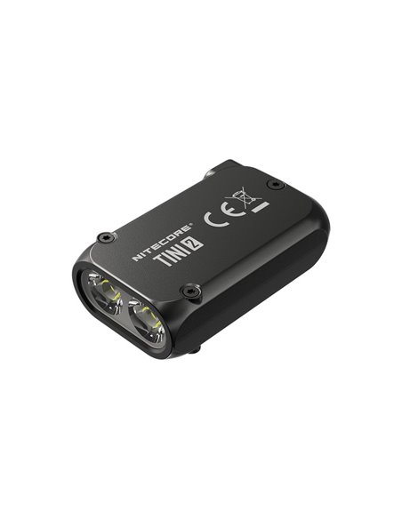 Linterna LED pequeña y ligera TINI2 batería recargable 500Lm, accesorio llavero IP54 Gris