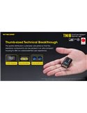 Linterna LED pequeña y ligera TINI2 batería recargable 500Lm, accesorio llavero IP54 Gris