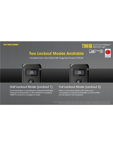 Linterna LED pequeña y ligera TINI2 batería recargable 500Lm, accesorio llavero IP54 Gris