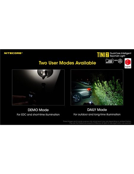 Lampe torche LED TINI2, petite et légère, batterie rechargeable, 500 lm, accessoire porte-clés, IP54, gris