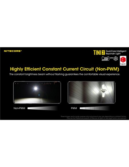 Linterna LED pequeña y ligera TINI2 batería recargable 500Lm, accesorio llavero IP54 Gris