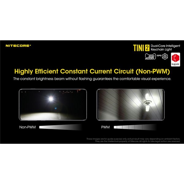 Linterna LED pequeña y ligera TINI2 batería recargable 500Lm, accesorio llavero IP54 Gris