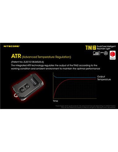 Linterna LED pequeña y ligera TINI2 batería recargable 500Lm, accesorio llavero IP54 Gris