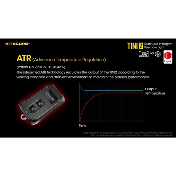 Linterna LED pequeña y ligera TINI2 batería recargable 500Lm, accesorio llavero IP54 Gris