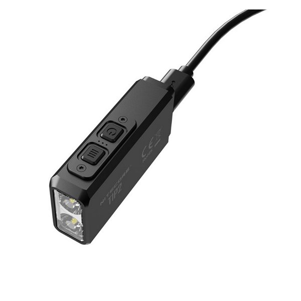 Lampe torche LED TIP2 720 lumens avec porte-clés magnétique, batterie rechargeable USB 500 mAh, IP67