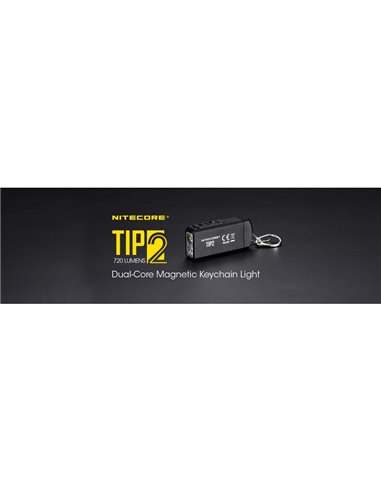 Linterna LED de mano TIP2 720 lúmenes con llavero magnético, batería 500mAh recargable USB IP67