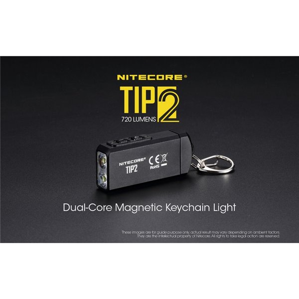 Linterna LED de mano TIP2 720 lúmenes con llavero magnético, batería 500mAh recargable USB IP67