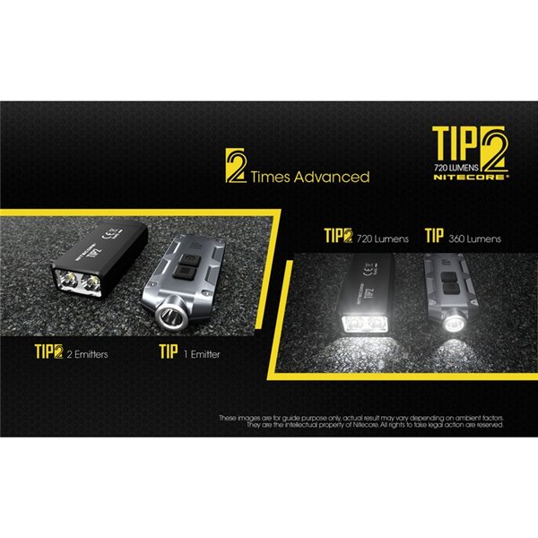 Linterna LED de mano TIP2 720 lúmenes con llavero magnético, batería 500mAh recargable USB IP67