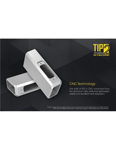 Linterna LED de mano TIP2 720 lúmenes con llavero magnético, batería 500mAh recargable USB IP67